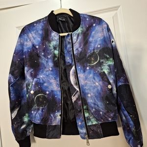 AMAZING galaxy print bomber jacket small/med